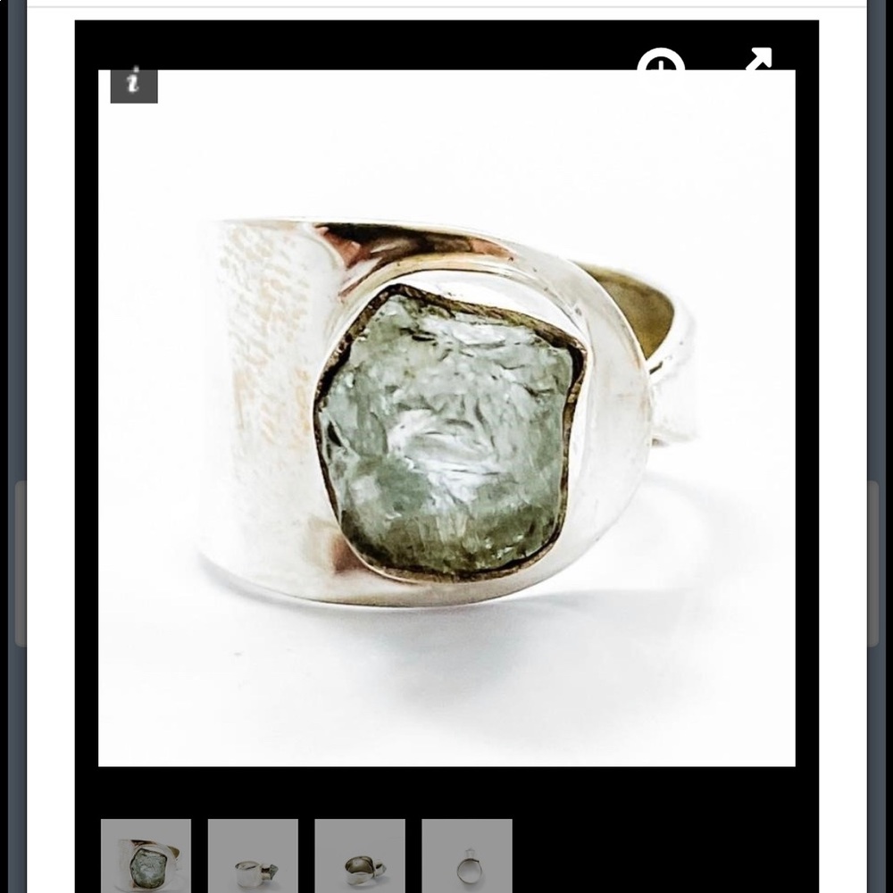 RING Modern design Aquamarine and Sterling silver